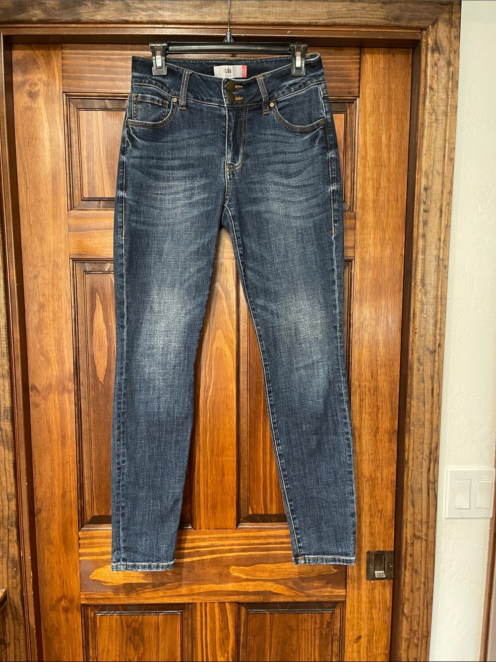 CAbi Cinch Skinny Dark Blue Skinny Jeans size 4